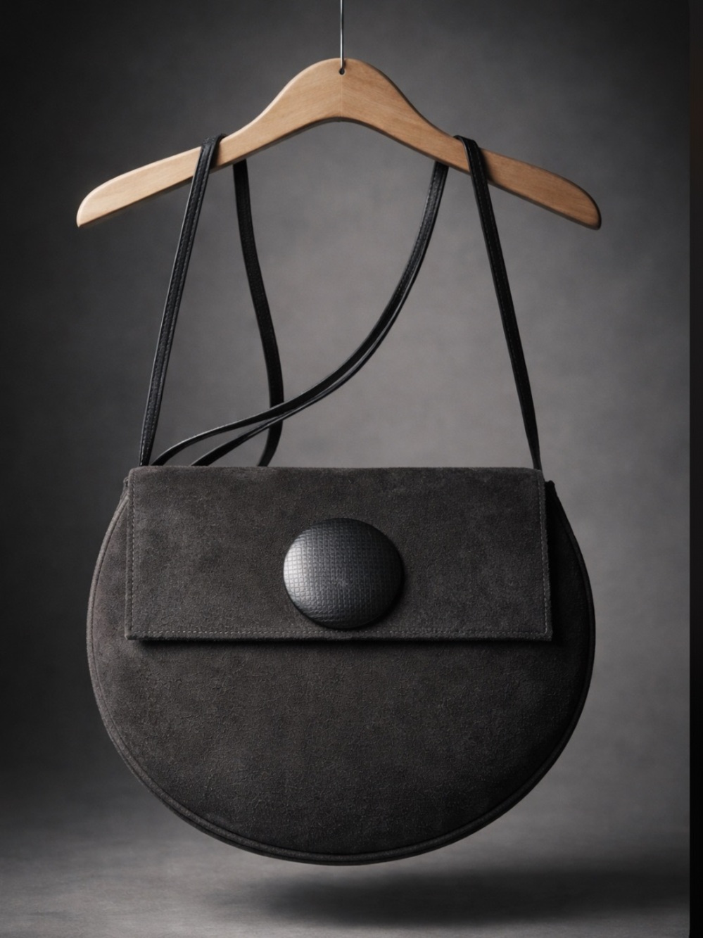 Black suede Crossbody Bag